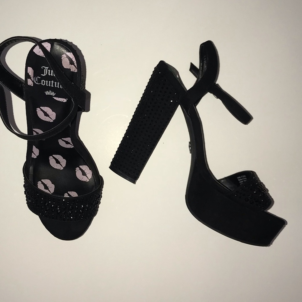 Juicy Couture Black Platform Heels Size 8.5M